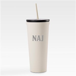 Engraved Corkcicle Monogram 24oz Cold Cup with Straw in Latte (Cream) - 50753