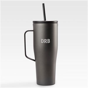 Engraved Corkcicle Monogram 30oz Cold Cup with Handle in Ceramic Grey - 50754-CGR