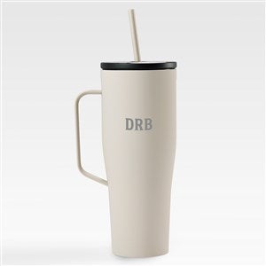 Engraved Corkcicle Monogram 30oz Cold Cup with Handle in Latte Cream - 50757-LAT