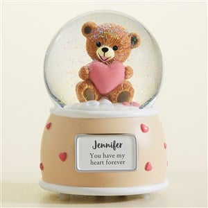 Romantic Teddy Bear Personalized Heart Snow Globe - 50913