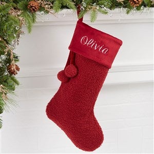 Cozy Burgundy Sherpa Personalized Christmas Stocking - 51140-B