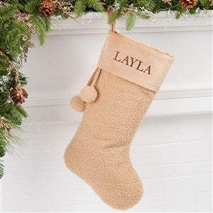 Cozy Tan Sherpa Personalized Christmas Stocking - 51140-T