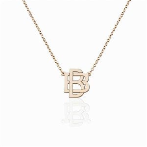 Personalized Overlapping Initial Necklace - Gold Plated - 51143D-GP