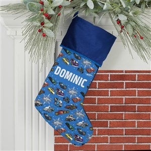 Hot Wheels™ Car Pattern Personalized Blue Christmas Stocking - 51204-BL