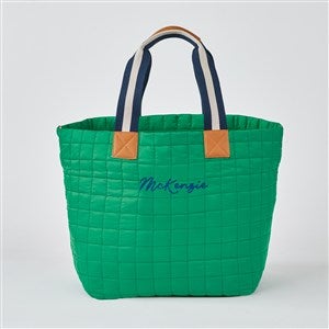 Embroidered Shiraleah Quilted Large Travel Tote in Green - 51221