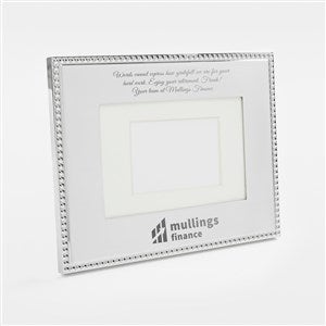 Custom Retirement Silver Beaded 4x6 Logo Picture Frame - 51273