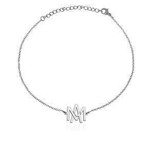 Personalized Overlapping Initial Anklet-Silver - 51303D-S