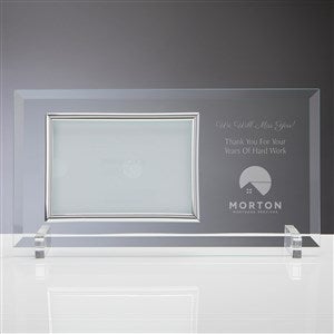 Custom Retirement Logo Silver Beveled Picture Frame  - 51305