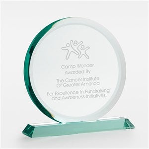 Engraved Logo Round Jade Glass Award- Medium - 51351