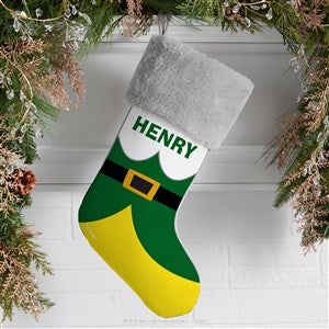 Elf® Personalized Grey Faux Fur Christmas Stockings - 51723-GF