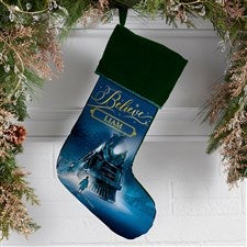 Polar Express® Personalized Green Christmas Stockings - 51737-G