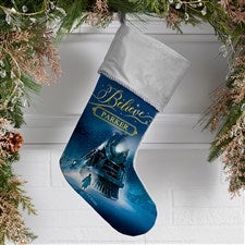 Polar Express® Personalized Grey Christmas Stockings - 51737-GR