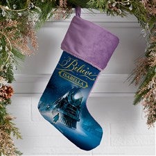 Polar Express® Personalized Purple Christmas Stockings - 51737-P