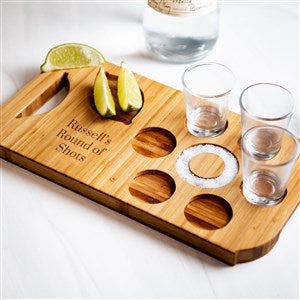 Personalized Shot Board With Shot Glasses-Your Own Text - 51779D-T