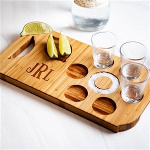 Personalized Shot Board With Shot Glasses-Monogram - 51779D-M