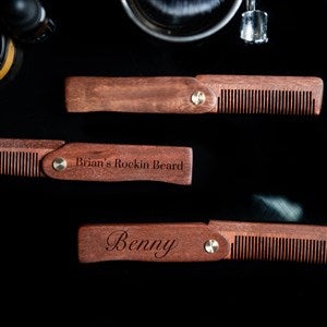 Personalized Folding Beard Comb-Your Own Text - 51788D-T