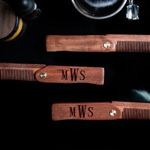 Personalized Folding Beard Comb-Monogram - 51788D-M