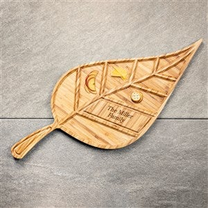 Personalized Small Leaf Charcuterie Tray-Your Own Text - 51790D-T