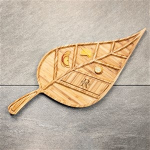 Personalized Small Leaf Charcuterie Tray-Lavish Last Name - 51790D-L