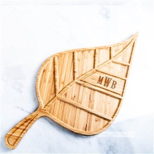 Personalized Large Leaf Charcuterie Tray - Monogram - 51791D-M