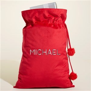 Glistening Name Personalized Metallic Foil Red Santa Sack - 51793