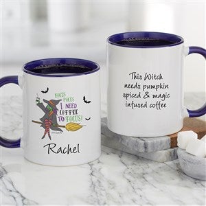 philoSophies Hocus Pocus Personalized Halloween Coffee Mug - Blue - 51795-BL