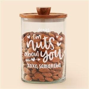 Nuts About...Personalized Glass Food Jars with Wood Lid - Medium - 51925