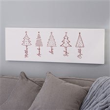 Scripted Christmas Tree Personalized Long Canvas Print - Large - 51949-16x42