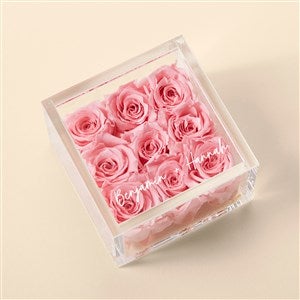 Connected Love Personalized Miniature Magnificent Pink Rose Keepsake Box - 51951