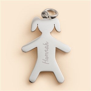 Family Forever Engraved Keychain - Girl Charm - 51952-G