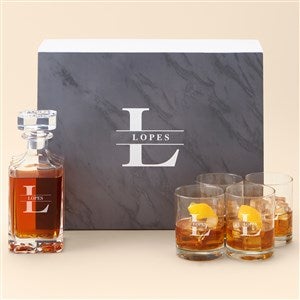 Lavish Last Name Personalized Whiskey Glass  Decanter Gift Set - 51957