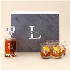 Lavish Last Name Personalized Whiskey Glass  Decanter Gift Set - 51957