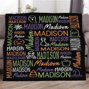 Halloween Repeating Name Personalized 50x60 Plush Fleece Blanket - 51960-F