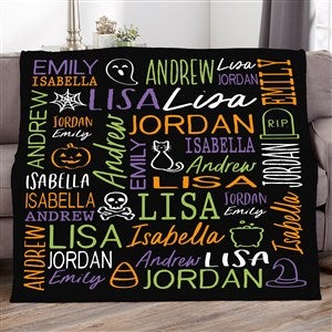 Halloween Repeating Name Personalized 50x60 Lightweight Fleece Blanket - 51960-LF