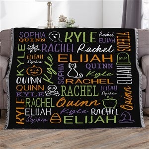 Halloween Repeating Name Personalized 56x60 Woven Throw - 51960-A