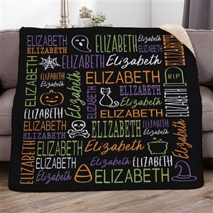 Halloween Repeating Name Personalized 50x60 Sherpa Blanket - 51960-S