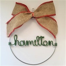 Personalized Round Wire Last Name Ornament - 52064D