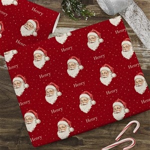 Vintage Santa Personalized Wrapping Paper Roll - 6ft Roll - 52233