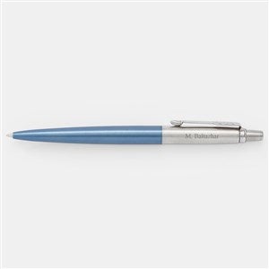 Engraved Parker Jotter Silver and Light Blue Pen - 52280