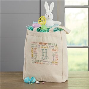 Easter Repeating Name Personalized 14 x 10 Canvas Tote Bag - 52288-S