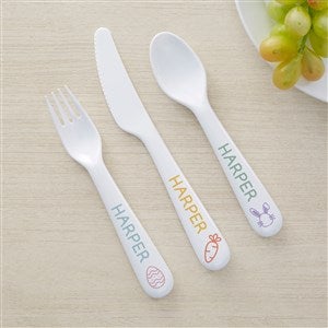 Easter Repeating Name Personalized Kids  3pc Utensil Set - 52289-U