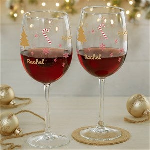 Festive Icons Personalized Red Wine Glass - 52320-R