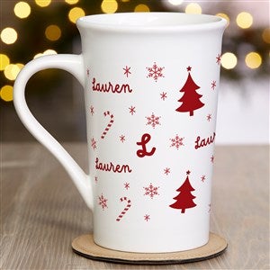 Festive Icons Personalized Latte Mug - 16 oz. White - 52321-U