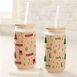 Festive Icons Personalized Frosted Iced Coffee Tumbler - 52324