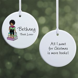 Book Lover philoSophies® Personalized Ornament - 2.85quot; Glossy - 2 Sided - 52454-2