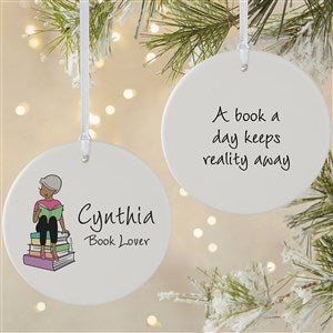 Book Lover philoSophies® Personalized Ornament - 3.75quot; Matte - 2 Sided - 52454-2L