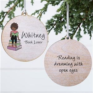 Book Lover philoSophies® Personalized Ornament - 3.75quot; Wood - 2 Sided - 52454-2W