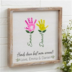 Handprint Art Whitewashed Frame Wall Art- 12x12 - 52592W-12x12