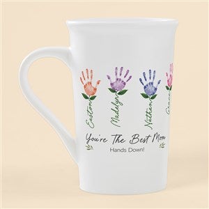 Handprint Art Personalized Latte Mug 16 oz.- White - 52597-U