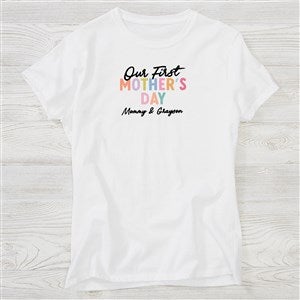 Colorful First Mothers Day Personalized Hanes® Ladies Fitted Tee - 52607-FT